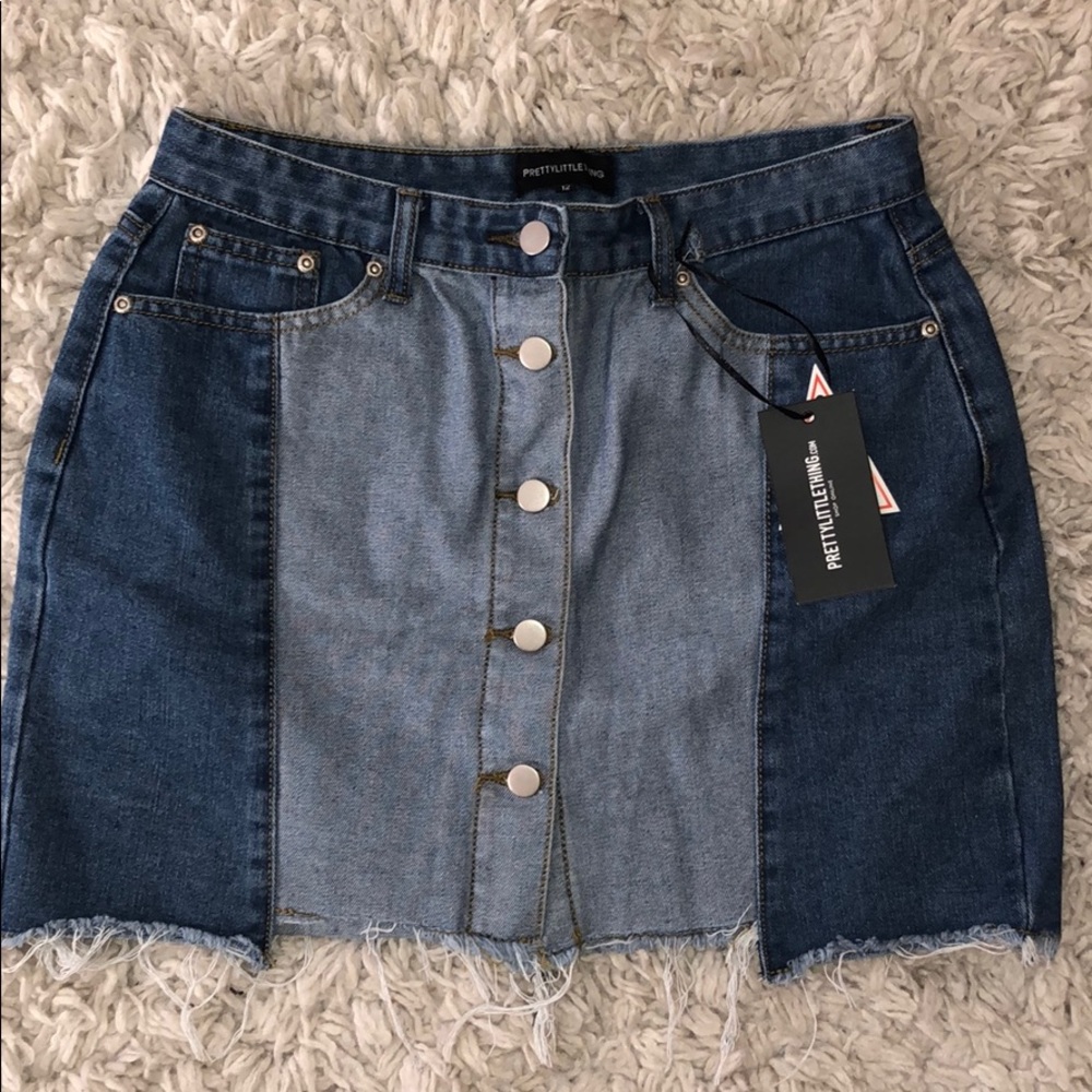 Pretty little thing- Two toned denim mini skirt
